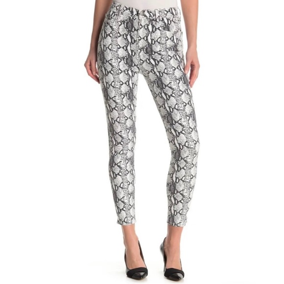 FRAME Ali High Rise Cigarette Python Print Jeans Sz 29 - Picture 1 of 9